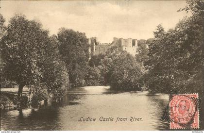 11384276 Ludlow Henley Castle from River South Shropshire