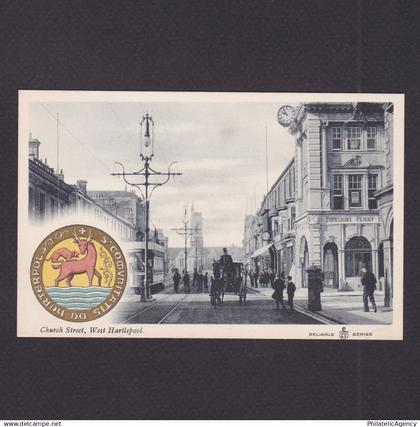 GREAT BRITAIN, Postcard, West Hartlepool, Church Street, Unused