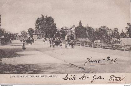 1906. ENGLAND. Postcard motive: NEW RIVER BRIDGE, PALMER'S GREEN with ONE PENNY Edward VII fi... (Michel 104) - JF439158