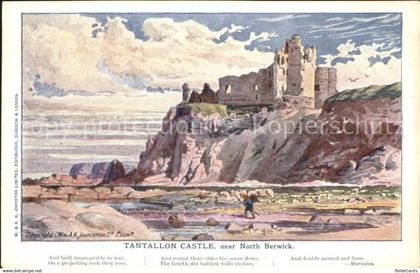 11775058 North Berwick East Lothian Tantallon Castle Drawing Kuenstlerkarte