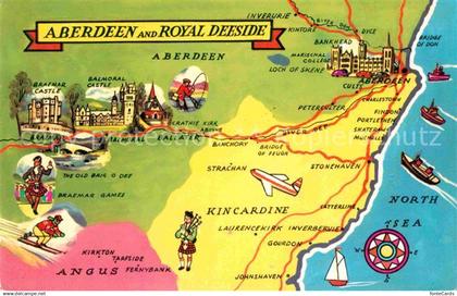 72735200 Aberdeen City and Royal Deeside Map Landkarte Aberdeen City