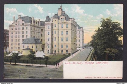 Postcard, United States, New York City NY, St. Luke's Hospital