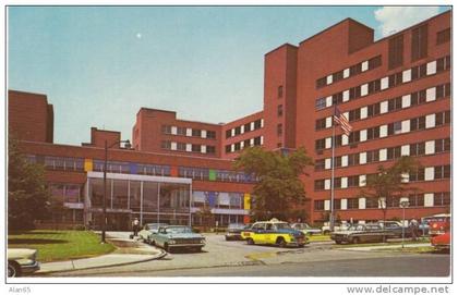 Roswell Park Memorial Institute Buffalo NY, Cancer Research Center, c1960 Vintage Postcard, Autos, Taxi, Medical