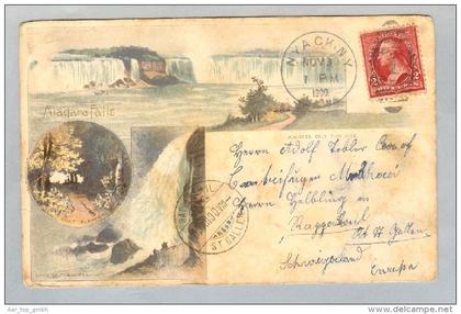 AK USA N.Y. Niagarafalls 1900-11-30 Nyacks Litho nach Roggwil CH