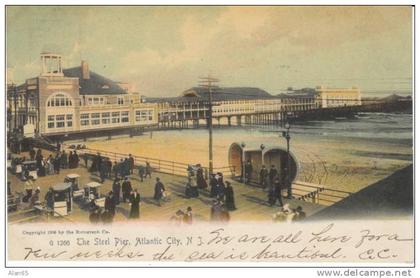 Atlantic City NJ New Jersey, Steel Pier, c1900s Vintage Postcard