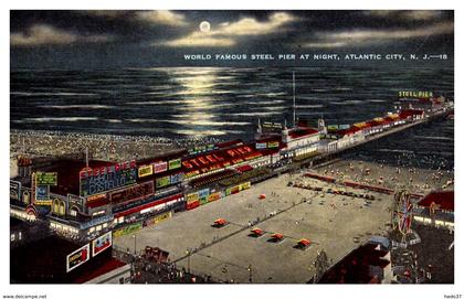 Etats Unis - Atlantic city - World Famous Steel Pier at night