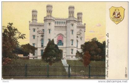 Baton Rouge LA Lousiana, State Capitol Building, State Seal, c1900s Vintage Postcard