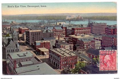 USA - Bird's Eye view of Davenport - 1912