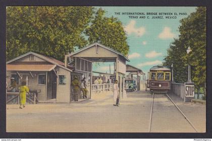 Postcard, United States, El Paso TX, The International Bridge