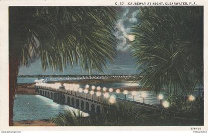 FLORIDA - Clearwater - Causeway at Night 1934