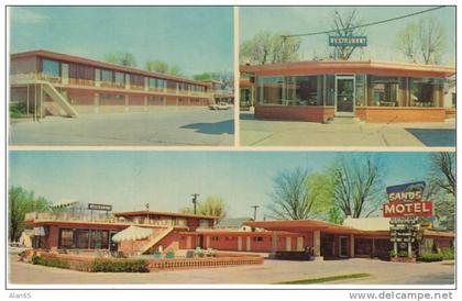 Fort Smith AR Arkansas, Sands Motel & Restaurant, Lodging, Great Signs, c1950s/60s Vintage Postcard