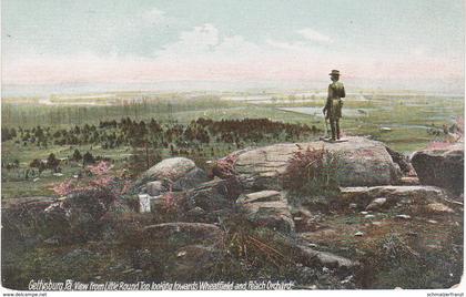 AK Gettysburg View from Little Round Top towards Wheatfield Peach Orchard a Harrisburg Pennsylvania PA United States USA