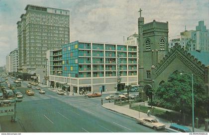 Houston TX - Downtown , Texas Avenue , Christ Church , The Rice Hotel 1964