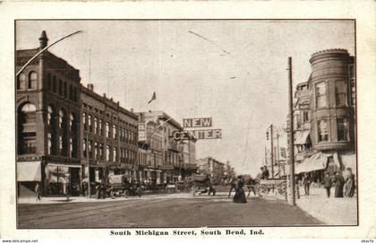 PC US, IN, SOUTH BEND, SOUTH MICHIGAN STREET, Vintage Postcard (b29581)