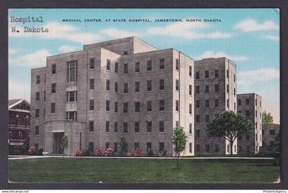 Postcard, United States, Jamestown ND, Medical Center, At State Hospital