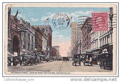 jefferson street Louisville KY vintage original postcard cpa ak (W3_1377)