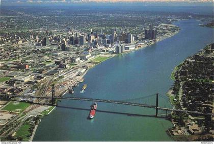 73998814 Detroit Michigan Detroit River Bridge which is the US Canadian border F