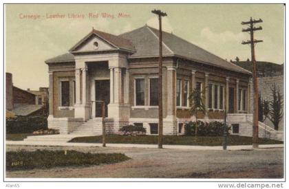 Red Wing MN Minnesota, Public Library Building, c1900s/10s Vintage Postcard