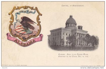 Alabama State Capitol Building, Montgomery AL c1900s Vintage Postcard, Paducah KY Clothing Store Message on back