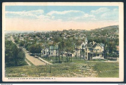 NJ New Jersey Bird's eye view of Atlantic Highlands