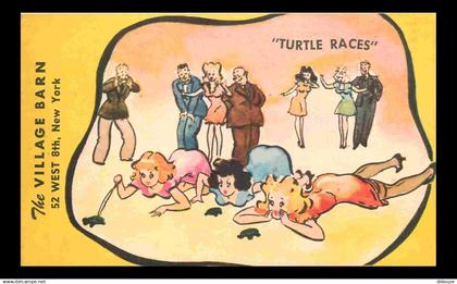 Etats Unis - The Village Barn in Greenwich Village - Turtle Race - illustration - Femmes - CPA - Voir Scans Recto-Verso