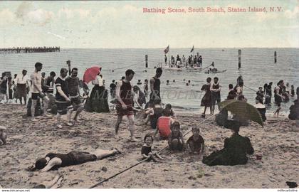 NEW YORK CITY - Bathing Scene, South Beach, Staten Island 1910