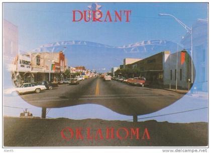 Durant OK Oklahoma, Street Scene on c1990s Vintage Postcard