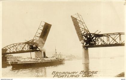 PC CPA US, OREGON, PORTLAND, BROADWAY BRIDGE, REAL PHOTO POSTCARD (b5509)