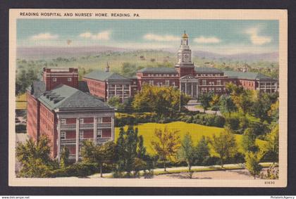 Postcard, United States, Reading PA, Reading Hospital and Nurses Home