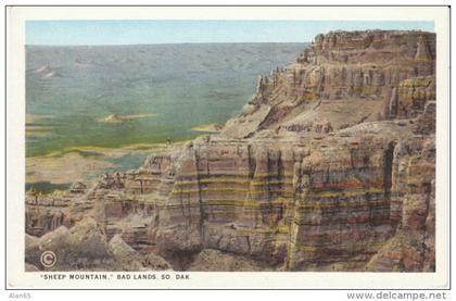 Badlands SD South Dakota, 'Sheep Mountain', c1910s/20s Vintage Postcard