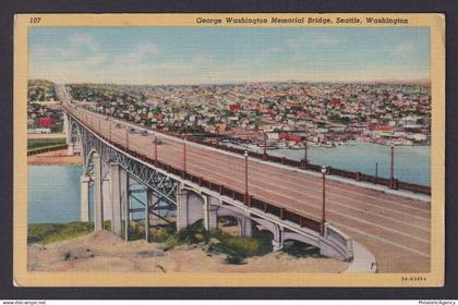 Postcard, United States, Seattle WA, George Washington Memorial Bridge