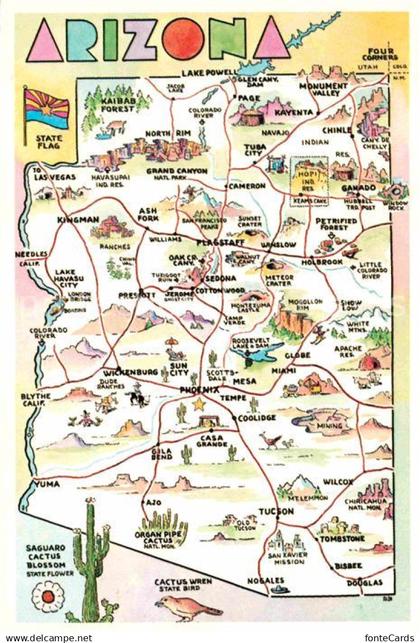 72798880 Phoenix Arizona Grand Canyon State Arizona Map Landkarte Phoenix Arizon