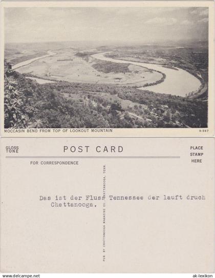 Chattanooga Tennessee   Moccasin Bend from top of Lookout Mountain 1940