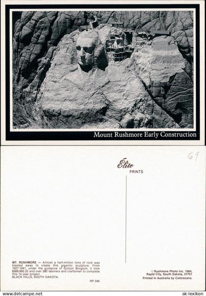 Keystone (South Dakota) Mount Rushmore National Memorial im Bau 1984