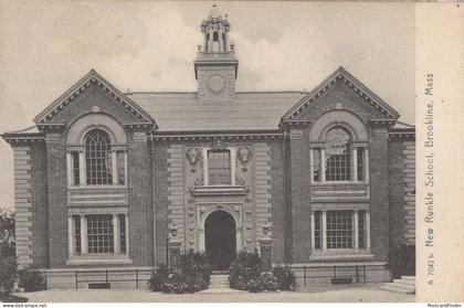 New Runkle School Brookline Massachusetts MA USA Antique Postcard