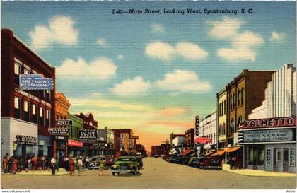 PC USA MAIN STREET, LOOKING WEST, SPARTANBURG, S. C. (a676)