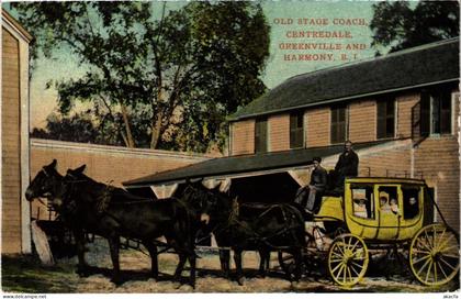 PC USA OLD STAGE COACH, CENTREDALE, GREENVILLE AND HARMONY, R. I. (a646)