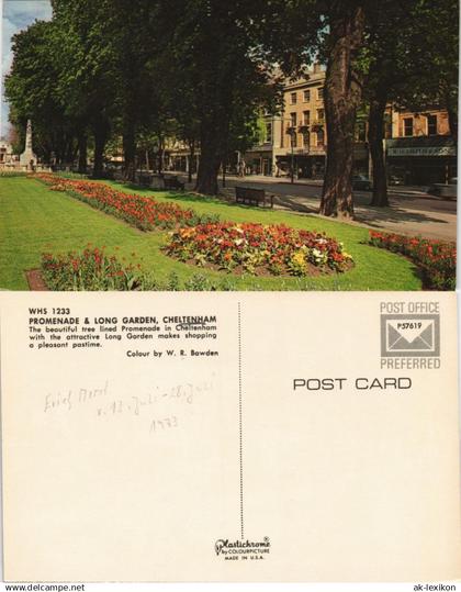 Postcard Cheltenham Tree lined Promenade in Cheltenham 1970