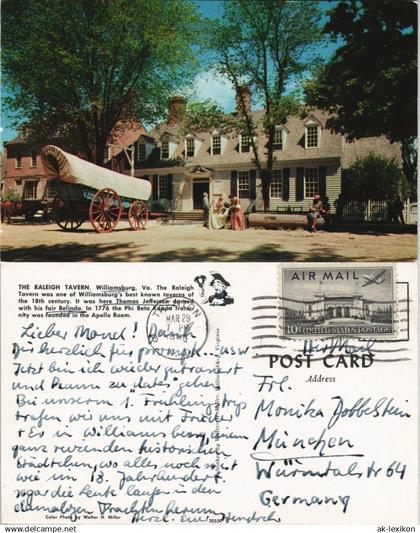 Postcard Williamsburg (VA) THE RALEIGH TAVERN, Virginia USA 1960