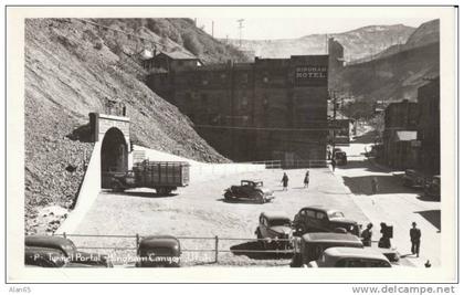 Bingham Canyon UT Utah, Tunnel and Street Scene View, c1940s Vintage Real Photo Postcard