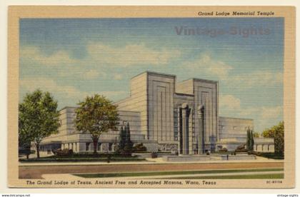 Waco / USA: Grand Lodge Of Texas, Free & Accepted Masons (Vintage PC ~1930s/1940s)