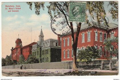 WATERBURY - CONN. - UNITED STATES - ST. MARY'S SCHOOL AND CONVENT - VIAGG. -89115-