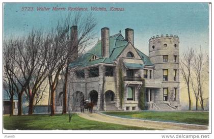 Wichita KS Kansas, Walter Morris Residence, Fancy Architecture, c1910s Vintage Postcard