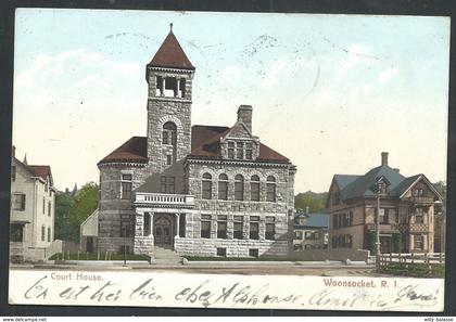 +++ CPA - Amérique - Etats Unis - Rhode Island - WOONSOCKET - Court House   //