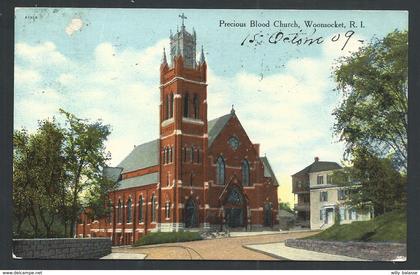 +++ CPA - Amérique - Etats Unis - Rhode Island - WOONSOCKET - Precious Blood Church //