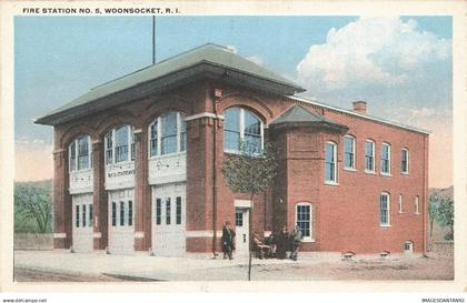 ETATS UNIS #MK34653 FIRE STATION WOONSOCKET R.I CASERNE POMPIERS