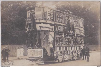 Bexleyheath London Suburbs Peace Victory Car Rudland Welling Photo Postcard Carte-Photo Tram Tramway Illuminé