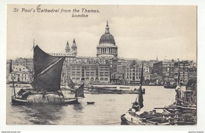 St. Paul's Cathedral from the Thames old postcard posted 1909 b211111*