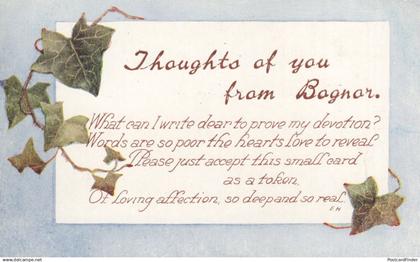 Thoughts From Bognor Regis Sussex Greetings Old Postcard