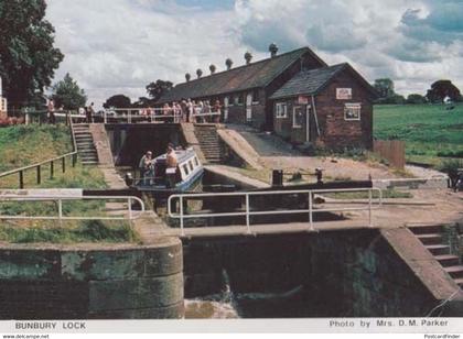 Bunbury Lock Cheshire Boat Ship Canal Tent Calor Gas Hanging Sign Shop Postcard